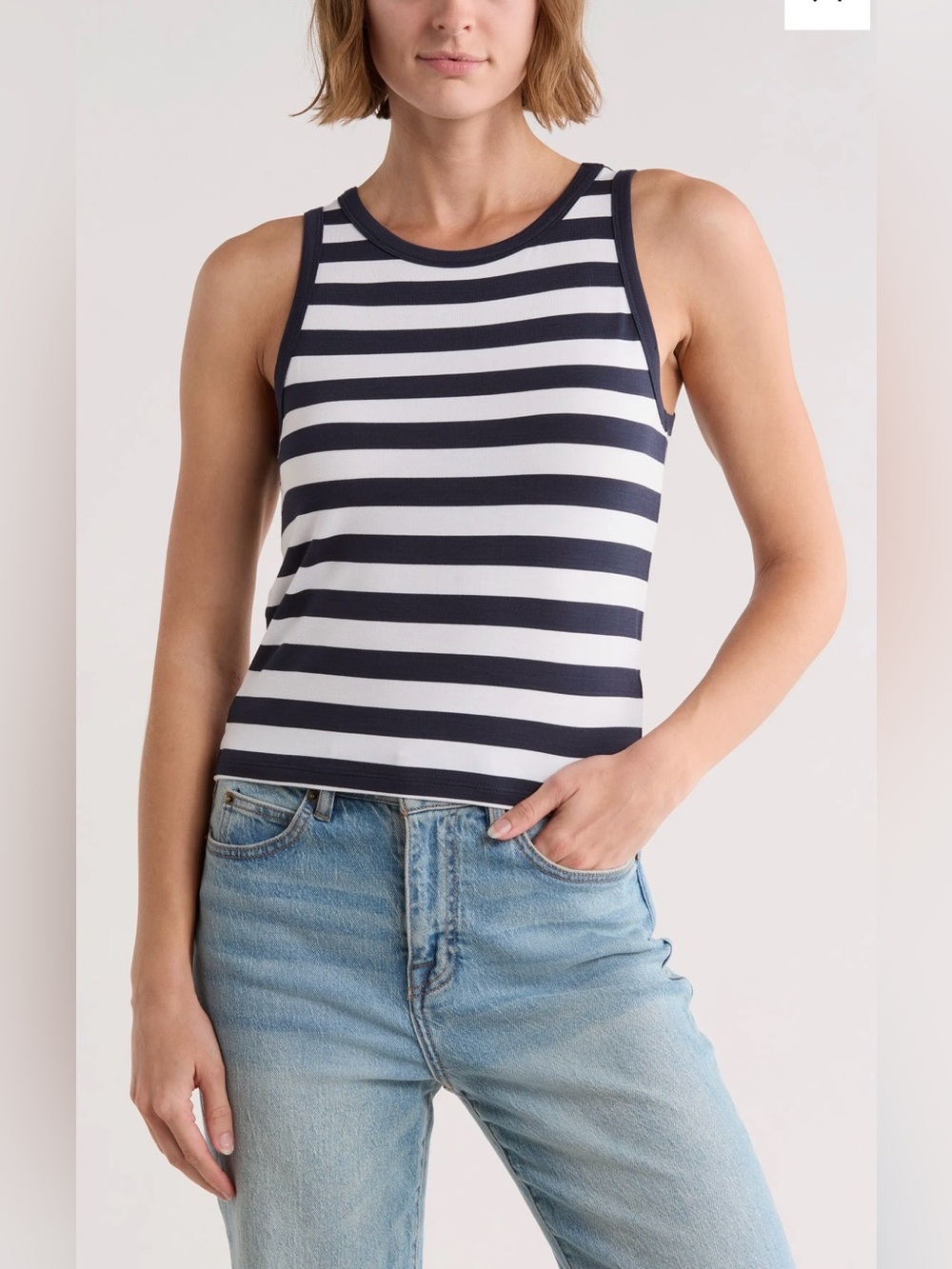 Splendid Navy and White Lulu High Neck Tank Size XL NWT